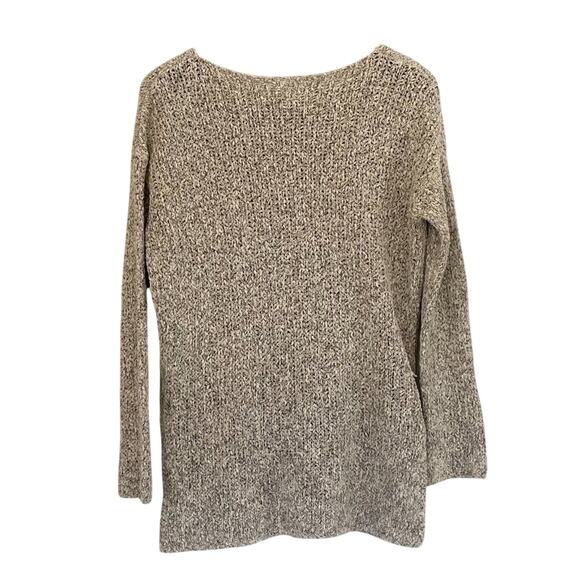 H&M Neutral/Tan Marled Cotton Blend Oversized Chunky Knit Sweater/Tunic, S - Picture 2 of 13
